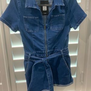 Denim Shorts Romper